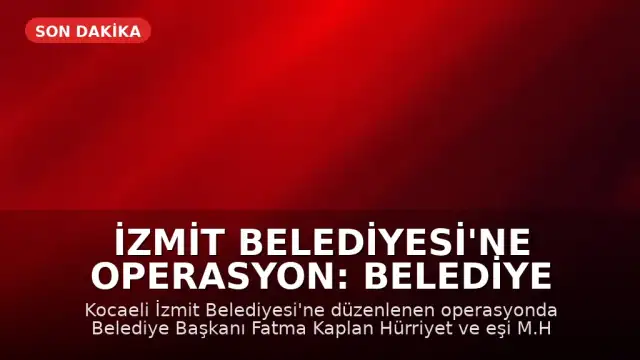 İzmit Belediyesi'ne Operasyon: Belediye Başkanı Fatma Kaplan Hürriyet Gözaltına Alındı