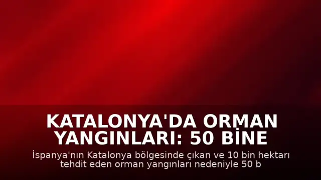 Katalonya'da Orman Yangınları: 50 Bine Yakın Kişi Tahliye Edildi
