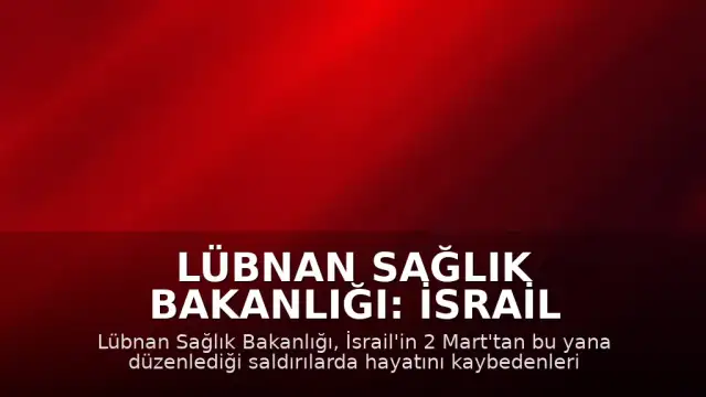 Lübnan Sağlık Bakanlığı: İsrail Saldırılarında Can Kaybı 4 Bin 321'e Ulaştı