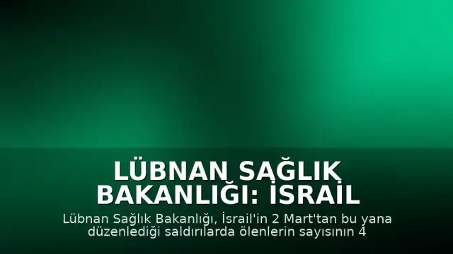 Lübnan Sağlık Bakanlığı: İsrail Saldırılarında Can Kaybı 4 Bin 320'ye Yükseldi