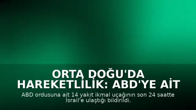 Orta Doğu'da Hareketlilik: ABD'ye Ait 14 Yakıt İkmal Uçağı İsrail'e Ulaştı