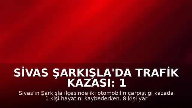 Sivas Şarkışla'da Trafik Kazası: 1 Ölü, 8 Yaralı