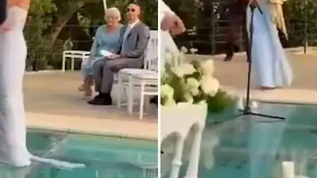 Düğün Töreninde Gelinin Babası Havuza Düştü