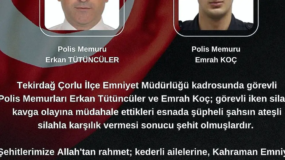 Çorlu'da Görev Başındaki İki Polis Memuru Şehit Oldu
