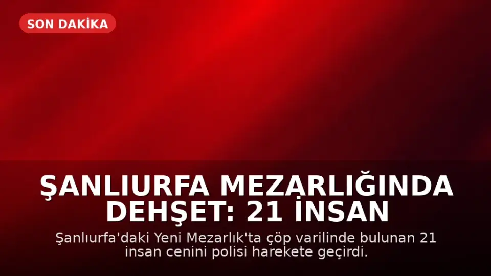 Şanlıurfa Mezarlığında Dehşet: 21 İnsan Cenini Bulundu