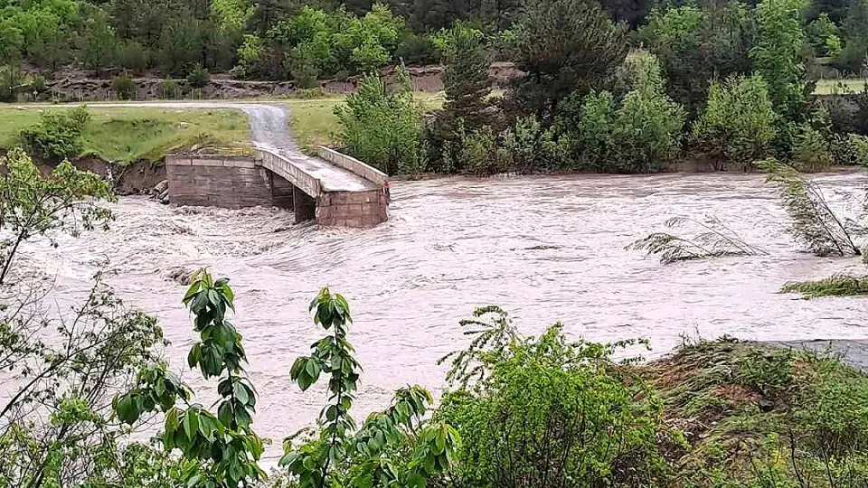 Tokat'ta Yağışlar Nedeniyle Köprüde Hasar Oluştu