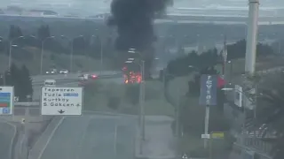 TEM Otoyolu'nda Seyahat Halindeki Otobüste Yangın Çıktı