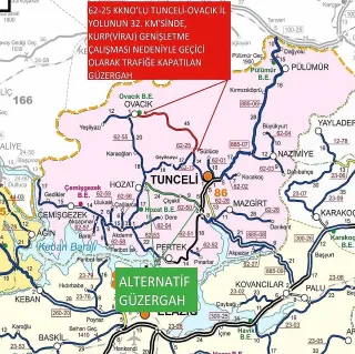 Tunceli-Ovacık Yolunda Kontrollü Patlatma Nedeniyle Trafik Kesintisi